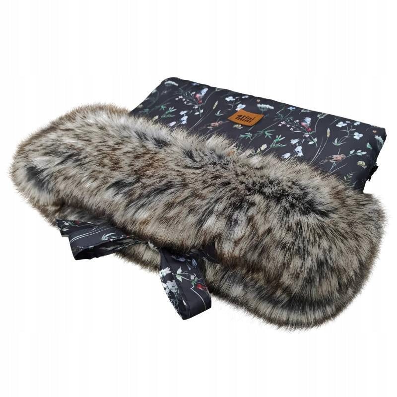 MUFFKA GONDOLA SLED STROLLER GLOVE WITH FUR INSULATED FOREST MEADOW Manufacturer code SPI/MUF/02#KWIATY