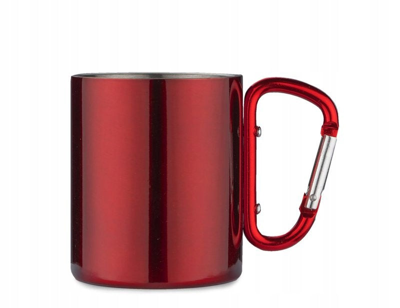 MUG CAMP 250 ML RED steel travel mug with carabiner hook EAN (GTIN) 5905179611048