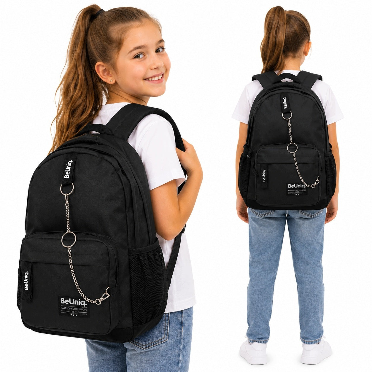 MULTI-CHAMBER SCHOOL BACKPACK 35L BLACK YOUTH 4-8 CLASS