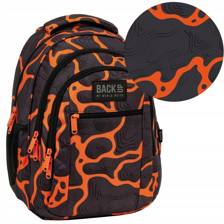 MULTI-CHAMBER SCHOOL BACKPACK BACK UP LAVA MAGMA