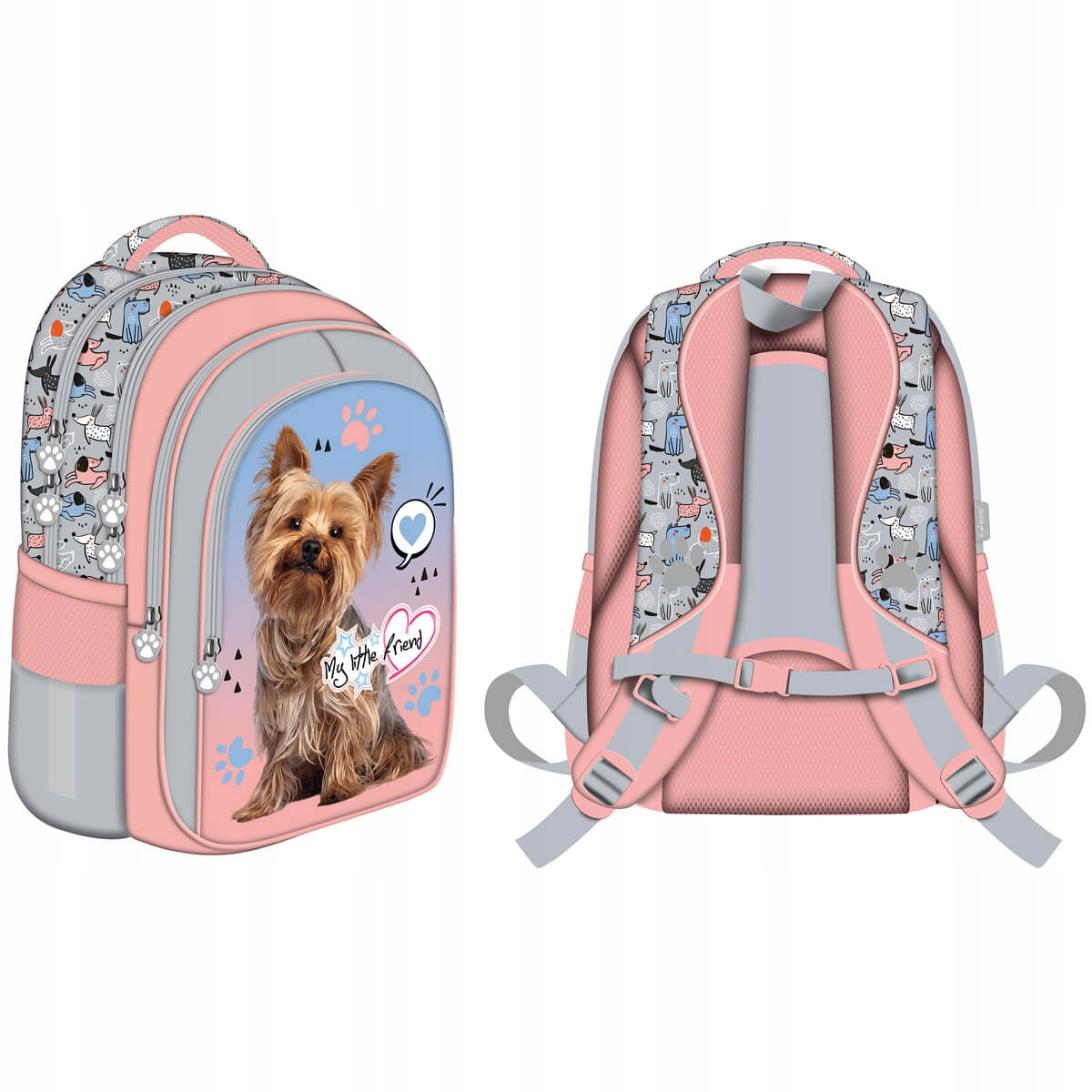 MULTI-CHAMBER SCHOOL BACKPACK CLASS 1-3 FOR GIRLS 22L MAYAN KITTEN