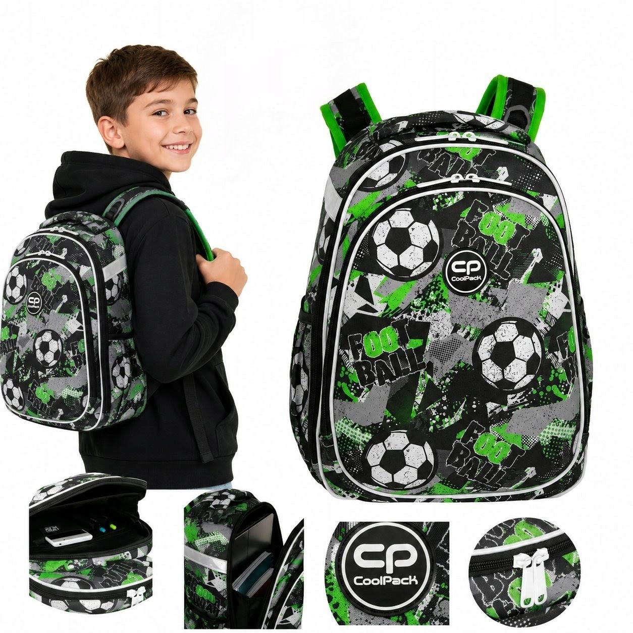 MULTI-CHAMBER SCHOOL BACKPACK COOLPACK 25 L SATCHEL FOR CHILDREN 1 3 BALL