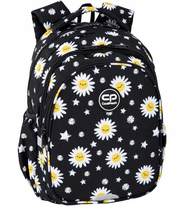 MULTI-CHAMBER SCHOOL BACKPACK COOLPACK BLACK DAISIES 19 L Manufacturer code 5908170148971