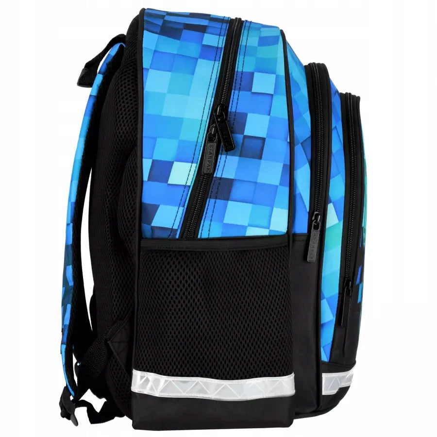 MULTI-CHAMBER SCHOOL BACKPACK FOR BOY MINECRAFT WATERPROOF SAFE Manufacturer code 552609