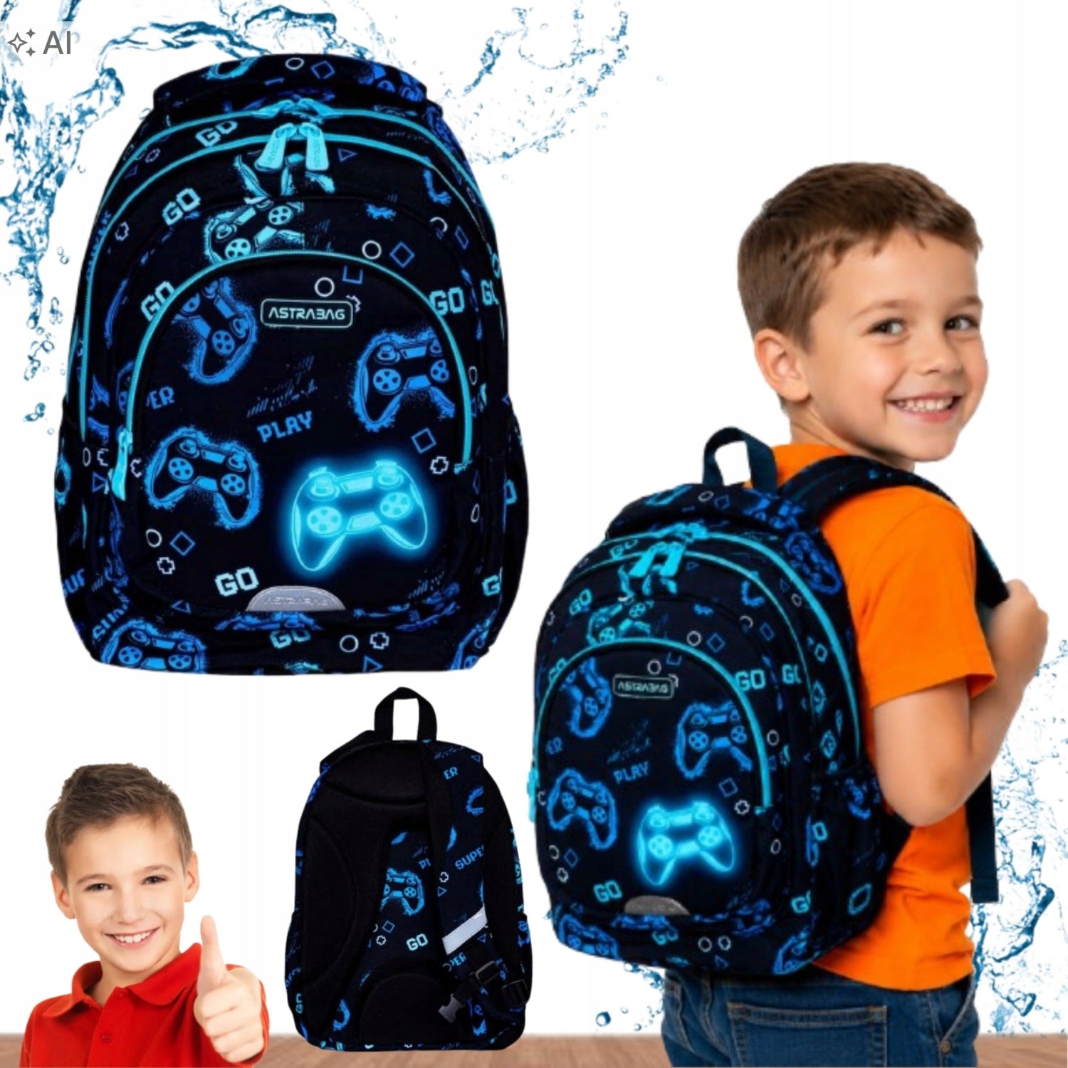MULTI-CHAMBER SCHOOL BACKPACK FOR BOY PLAYER ASTRA GAME 20L