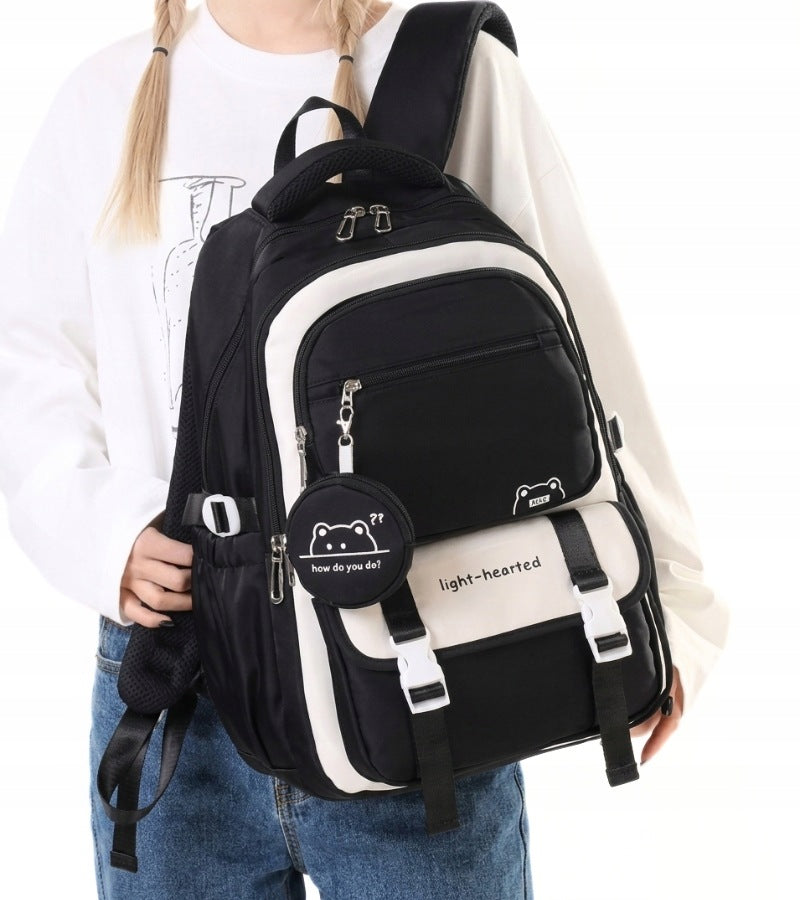 MULTI-CHAMBER SCHOOL BACKPACK FOR GIRLS BLACK SPORTS SCHOOL Manufacturer code TM113