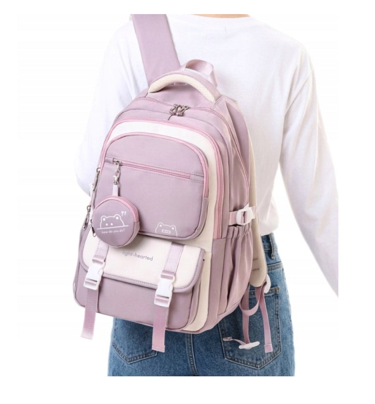MULTI-CHAMBER SCHOOL BACKPACK FOR GIRLS PURPLE SPORTS SCHOOL Manufacturer code TM112