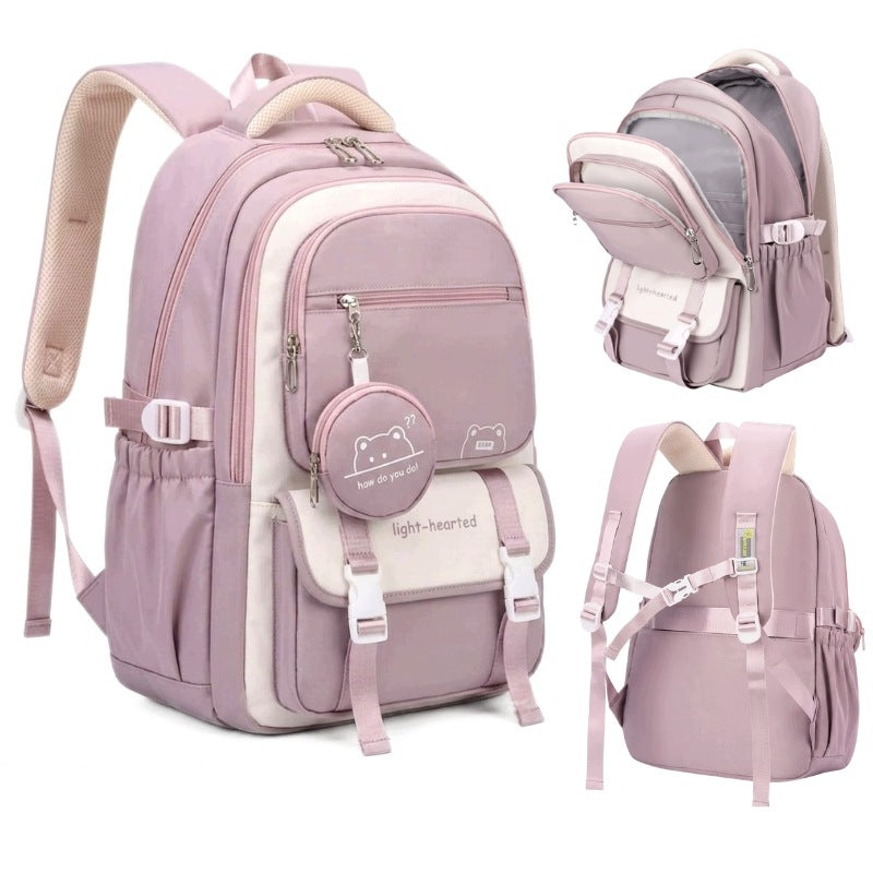 MULTI-CHAMBER SCHOOL BACKPACK FOR GIRLS PURPLE SPORTS SCHOOL