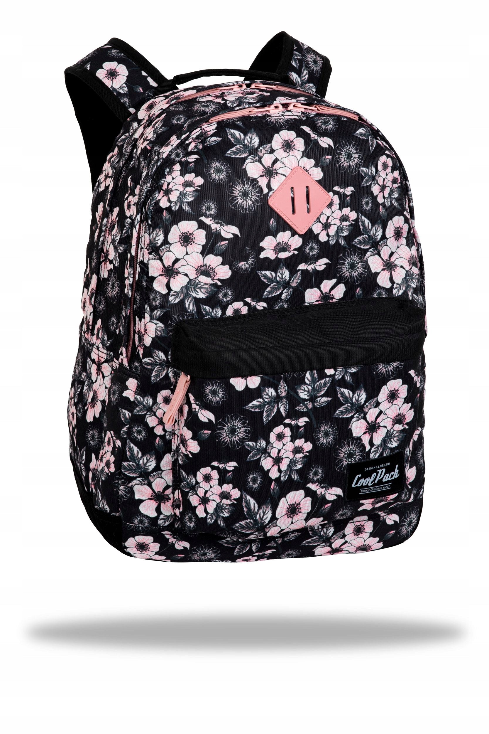 MULTI-CHAMBER SCHOOL BACKPACK FOR GIRLS WITH FLOWERS ROOMY SATCHEL Manufacturer code 5908118546579