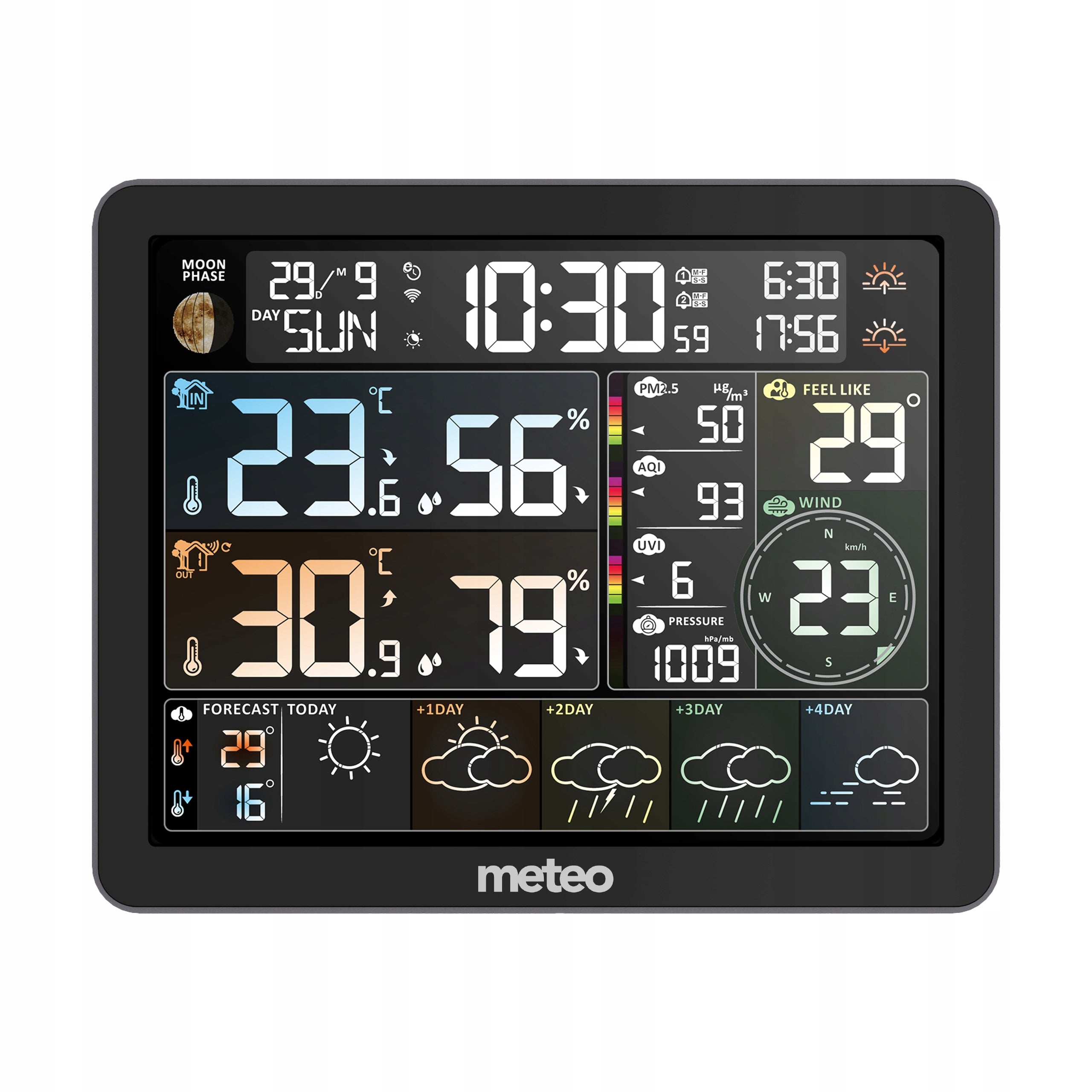 MULTI WEATHER STATION METEO SP400 WIFI +AIR METER BAROMET HYGROMETER Batteries included no