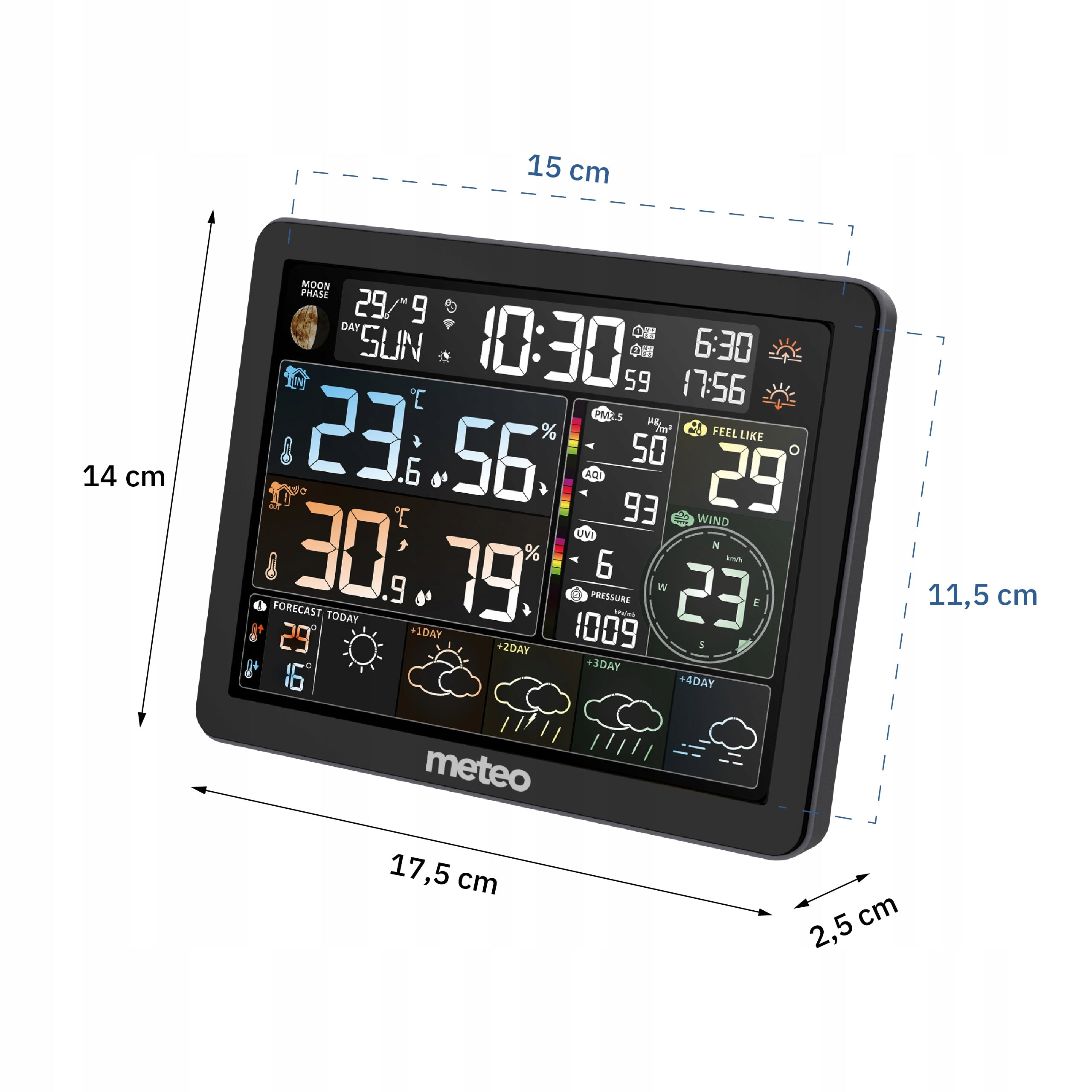 MULTI WEATHER STATION METEO SP400 WIFI +AIR METER BAROMET HYGROMETER Color black