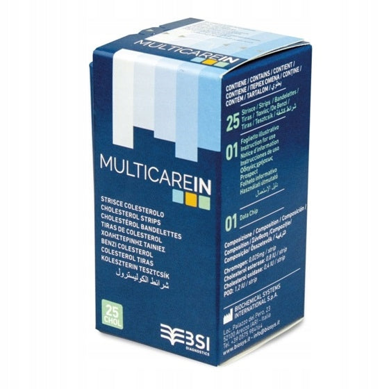 MULTICAREIN CHOLESTEROL multicarein cholesterol measuring strips, 25 pieces