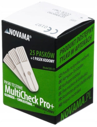 MULTICHECK PRO+ test strips for uric acid BK-U1 Novama 25 pieces