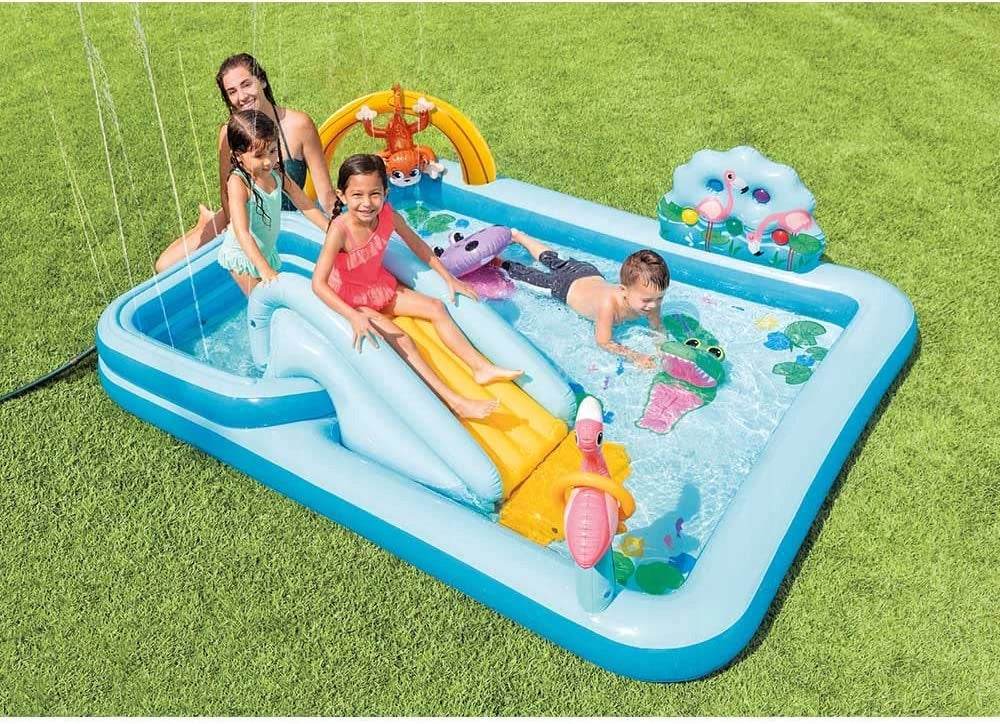MULTICOLORED GARDEN POOL CHILDREN SLIDE Volume 500 l