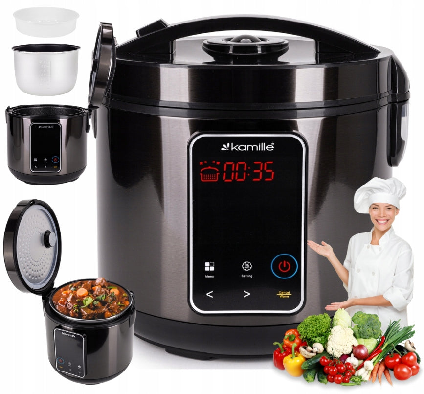 MULTICOOKER ELECTRIC MULTIPOT PRESSURE COOKER STEAMER 24 PROGRAMS KAMILLE