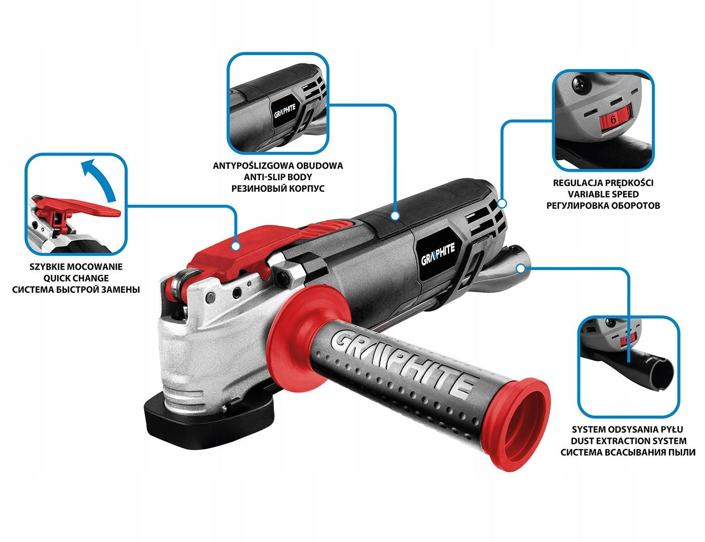 MULTIFUNCTION DEVICE. 500W,NUMBER OF OSC.8000-16000MM,CASE, 59G025 GRAPHITE Device length 270 cm