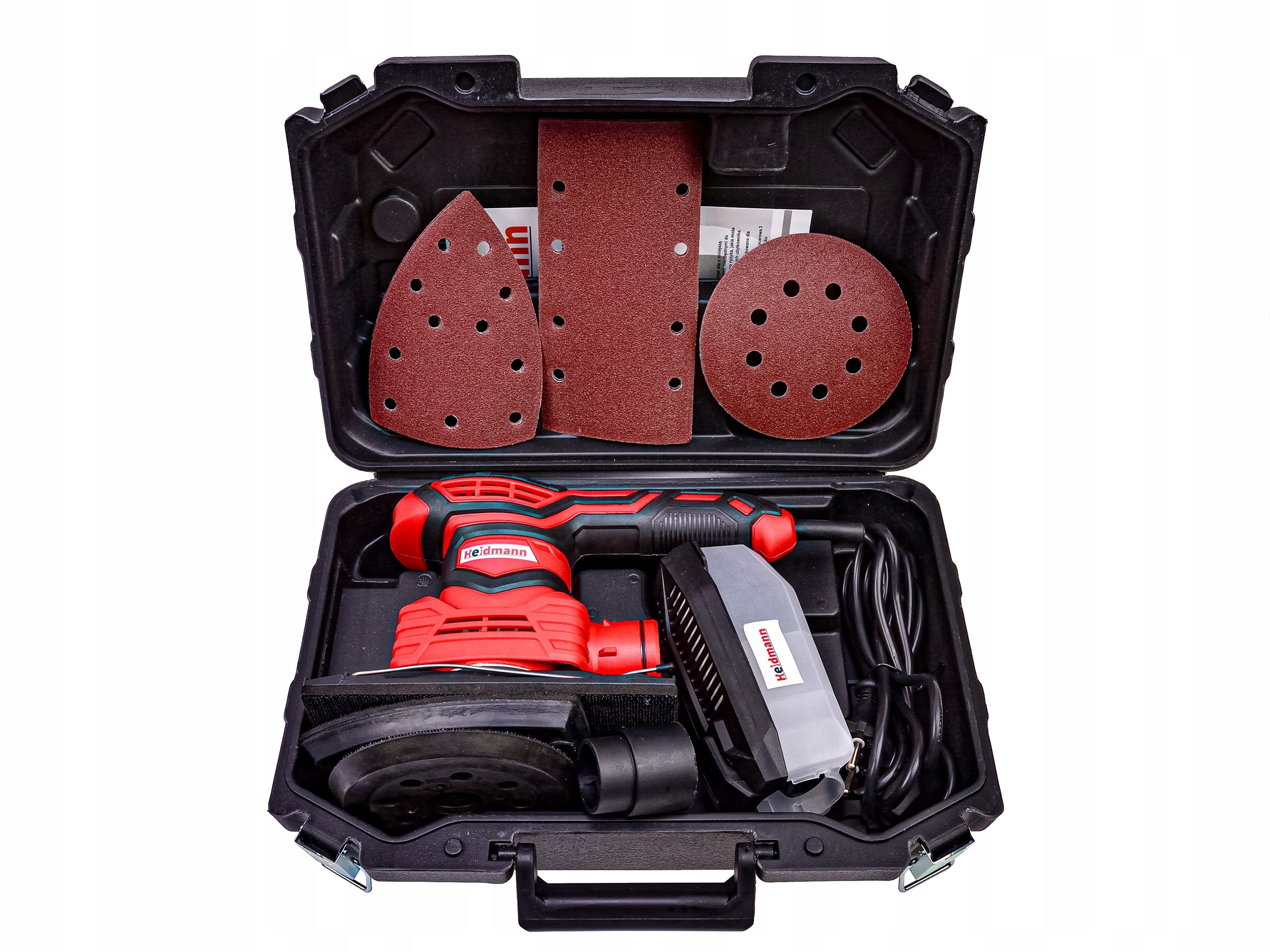 MULTIFUNCTION ECCENTRIC OSCILLATING GRINDER 3IN1 3 SHAPES + SUITCASE Brand Heidmann