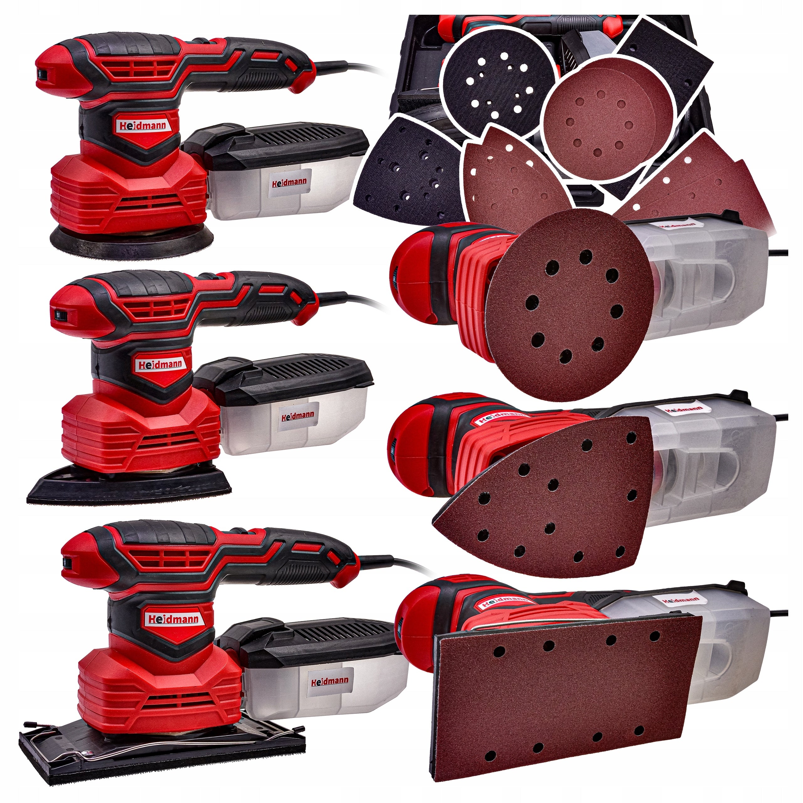 MULTIFUNCTION ECCENTRIC OSCILLATING GRINDER 3IN1 3 SHAPES + SUITCASE