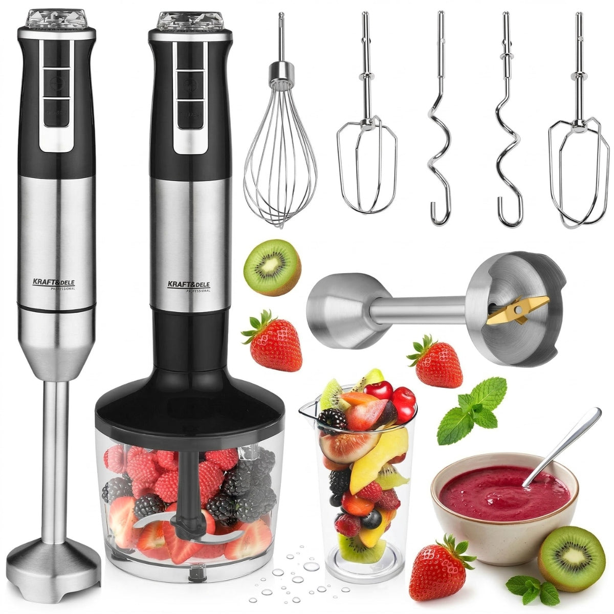 MULTIFUNCTION HAND BLENDER 1500 IN 8IN1 TURBO SHREDDER MIXER POWERFUL