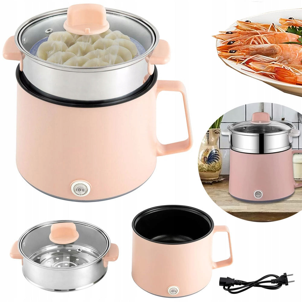 MULTIFUNCTIONAL DOUBLE LAYER ELECTRIC COOKING POT FOR COOKING 1.7L