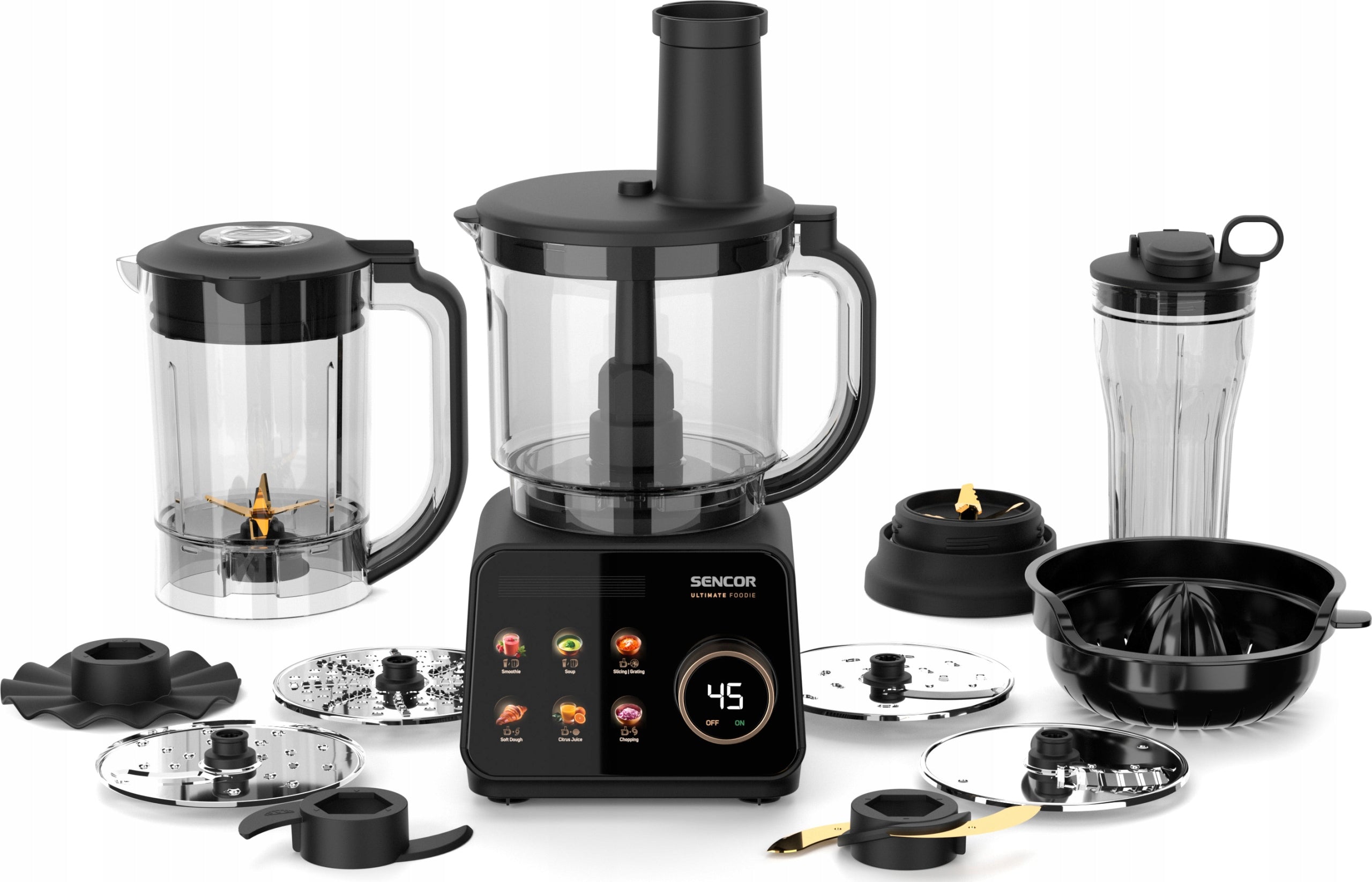 MULTIFUNCTIONAL FOOD PROCESSOR 5in1 SENCOR 1500W AUTOMATIC LARGE SET Packaging status original