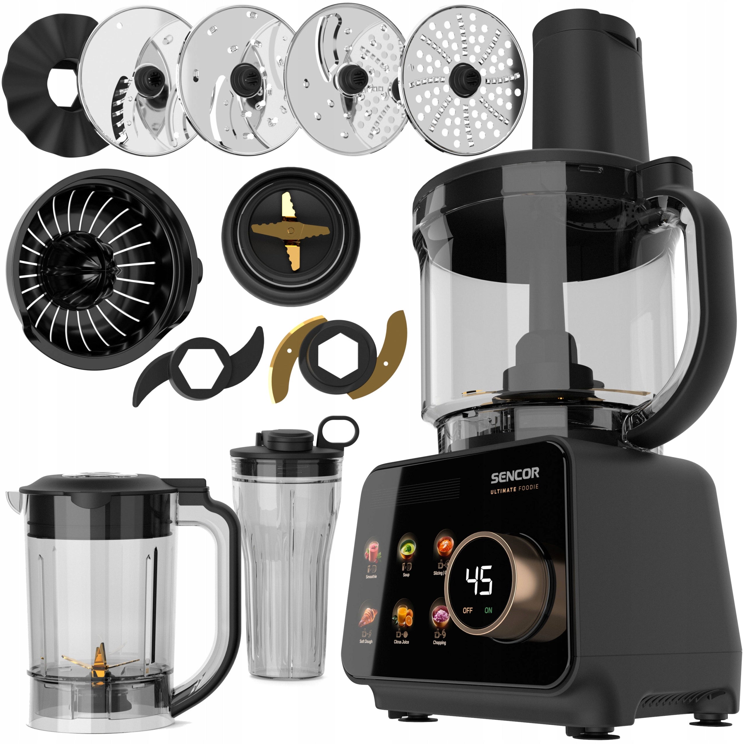 MULTIFUNCTIONAL FOOD PROCESSOR 5in1 SENCOR 1500W AUTOMATIC LARGE SET