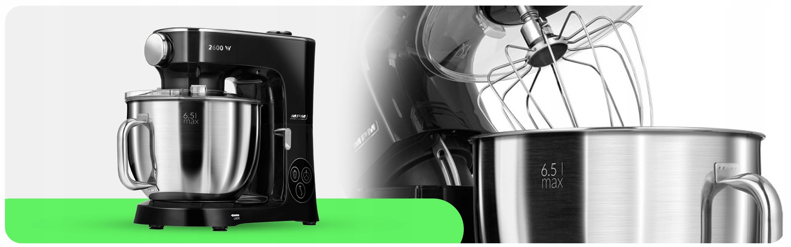 MULTIFUNCTIONAL FOOD PROCESSOR PLANETARY MIXER MPM MRK-22 2600W BOWL 6,5L Packaging status original