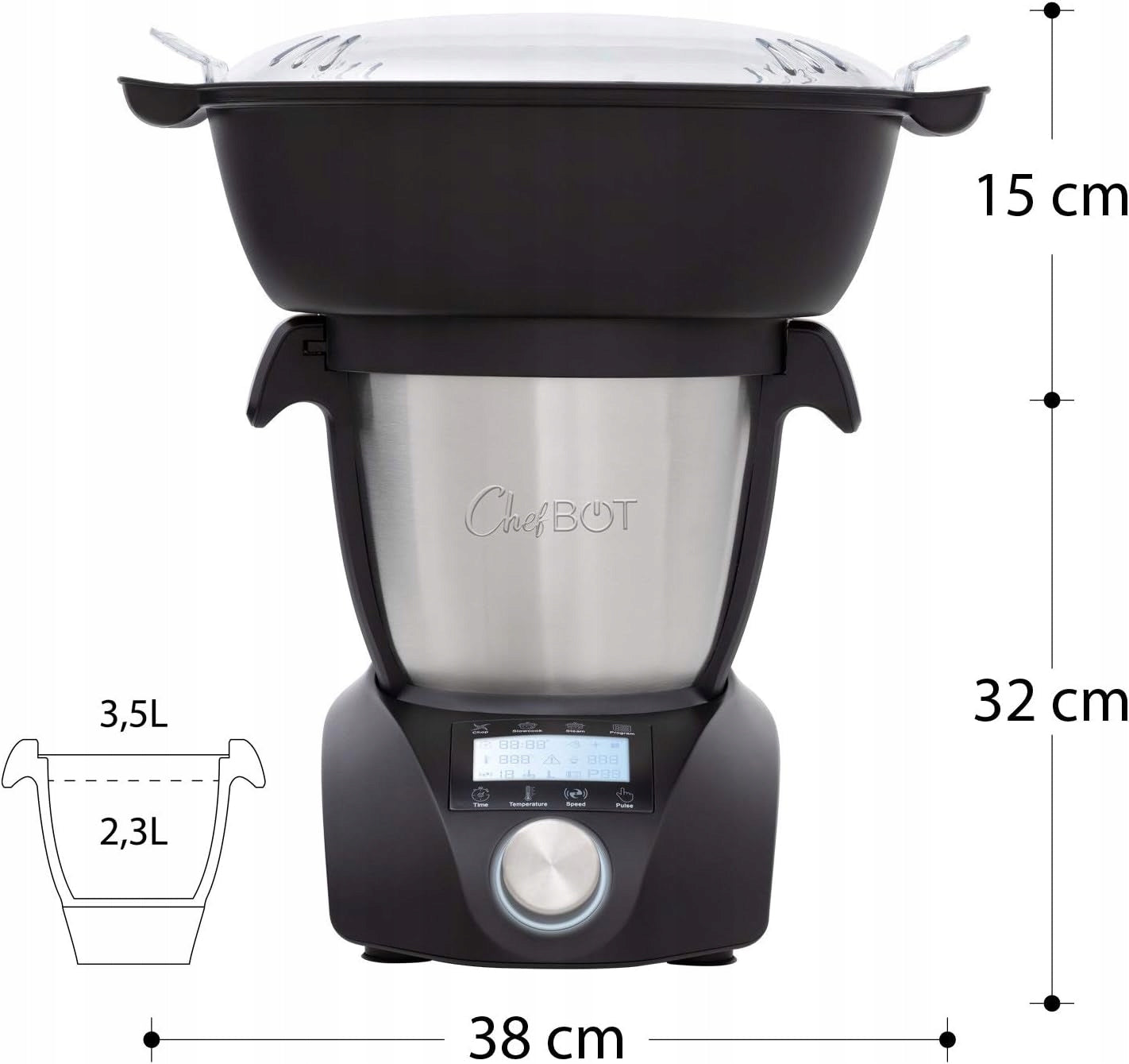 MULTIFUNCTIONAL FOOD PROCESSOR ,cooking, chopping, whipping Manufacturer code ChefBot Stream Basket