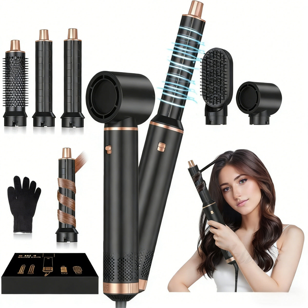 MULTIFUNCTIONAL HAIR DRYER CURLER 5 IN 1 AUTOMATIC CURLER 1000W