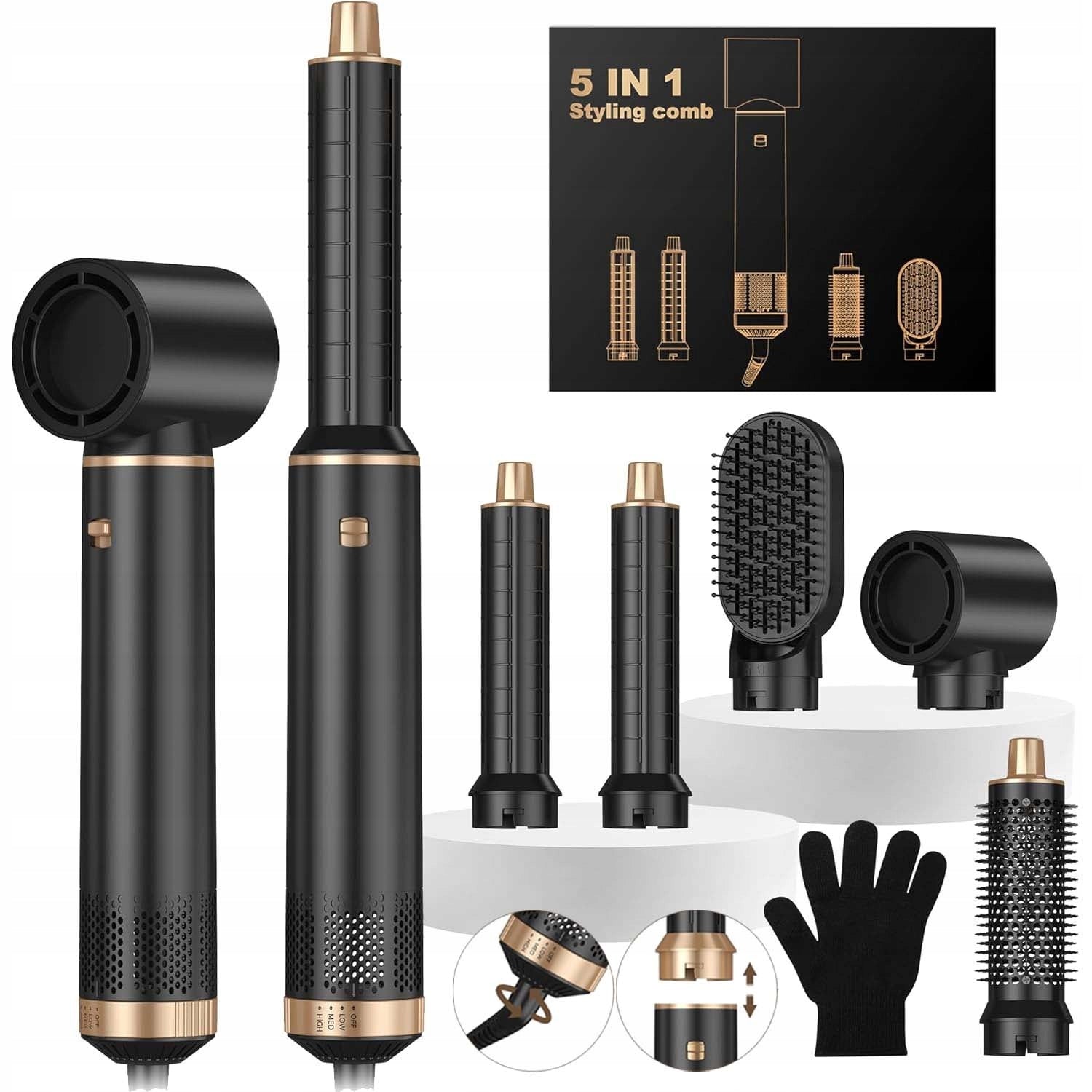 MULTIFUNCTIONAL HAIR DRYER CURLER 5IN1 AUTOMATIC CURLER 1000W