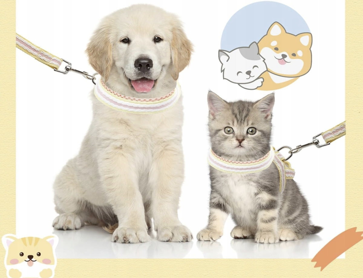 MULTIFUNCTIONAL HARNESS AND LEASH FOR PUPPY OR CAT 2IN1 SIZE M PINK Manufacturer code 8595221023782