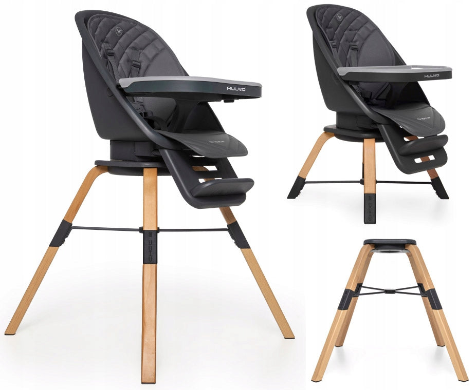 MULTIFUNCTIONAL HIGH CHAIR 3in1 MUUVO CHOC 2 STOOL GRAPHITE