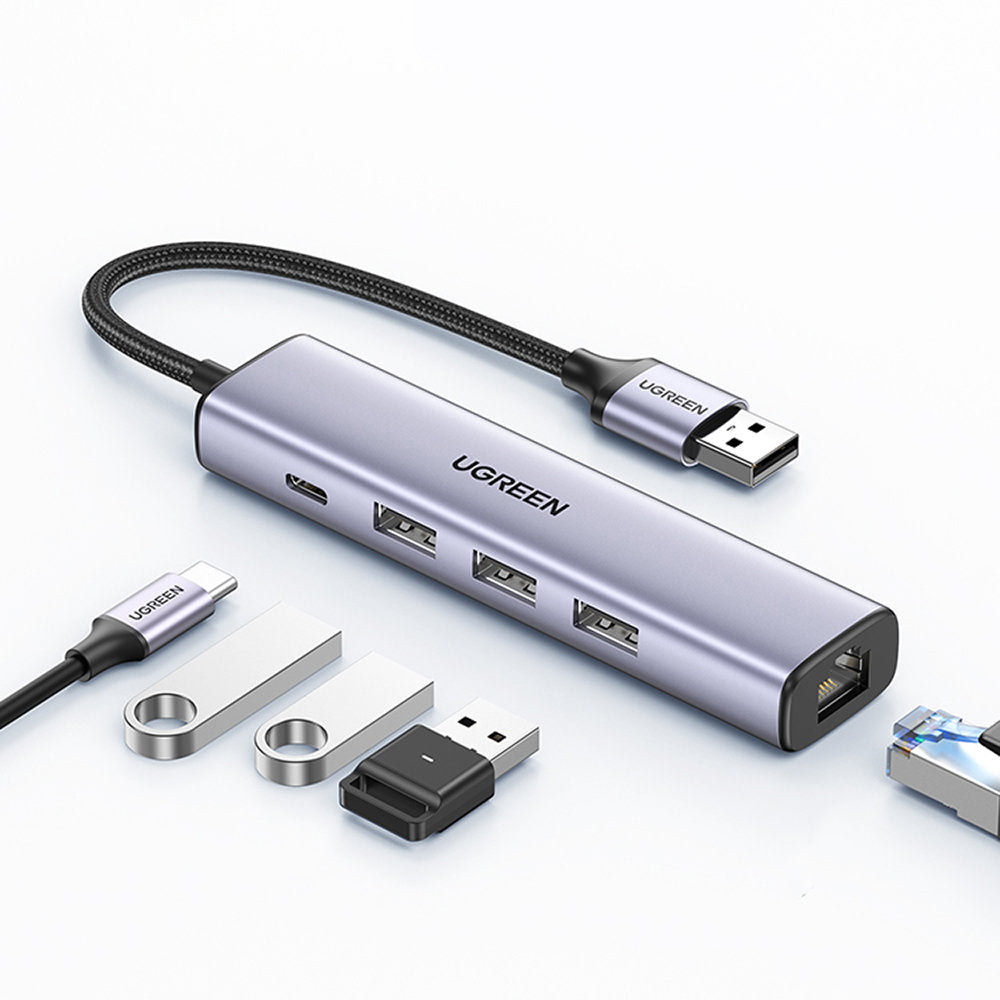 MULTIFUNCTIONAL HUB ADAPTER USB TO USB ETHERNET SPLITTER RJ45 Manufacturer Ugreen