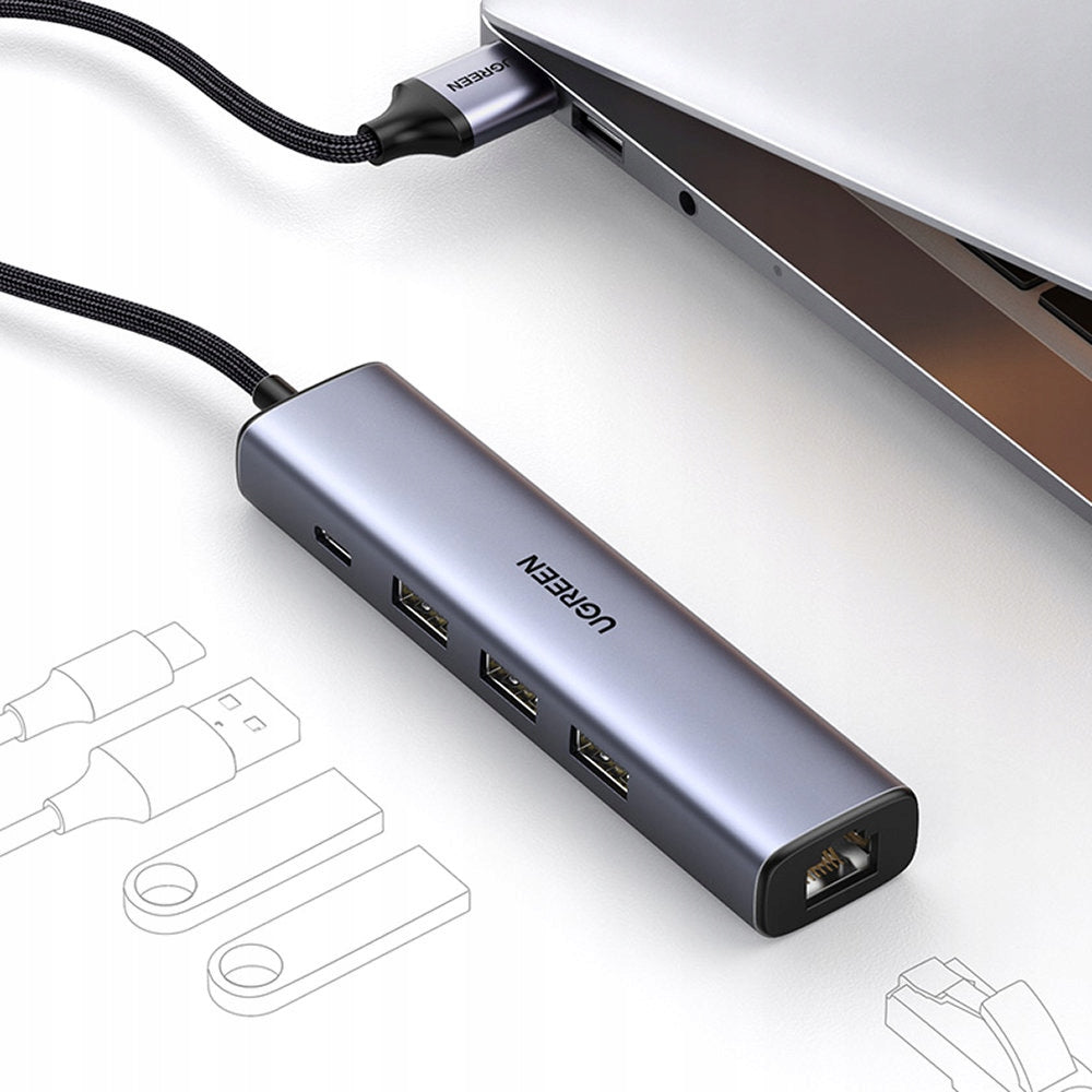 MULTIFUNCTIONAL HUB ADAPTER USB TO USB ETHERNET SPLITTER RJ45