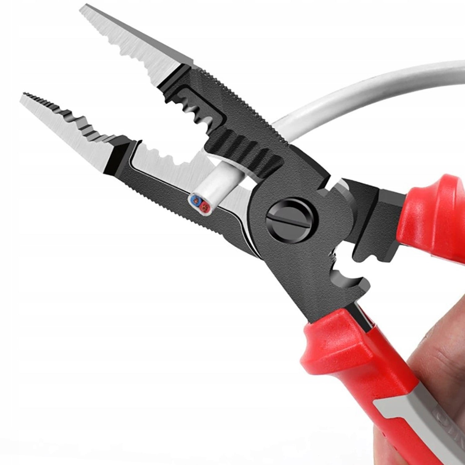 MULTIFUNCTIONAL PLIERS 9in1 Knife PULLER Crimper for ELECTRICIANS Manufacturer code SZCZYPCE WIELOFUNKCYJNE ELEKTRYKA 9w1 BLURR