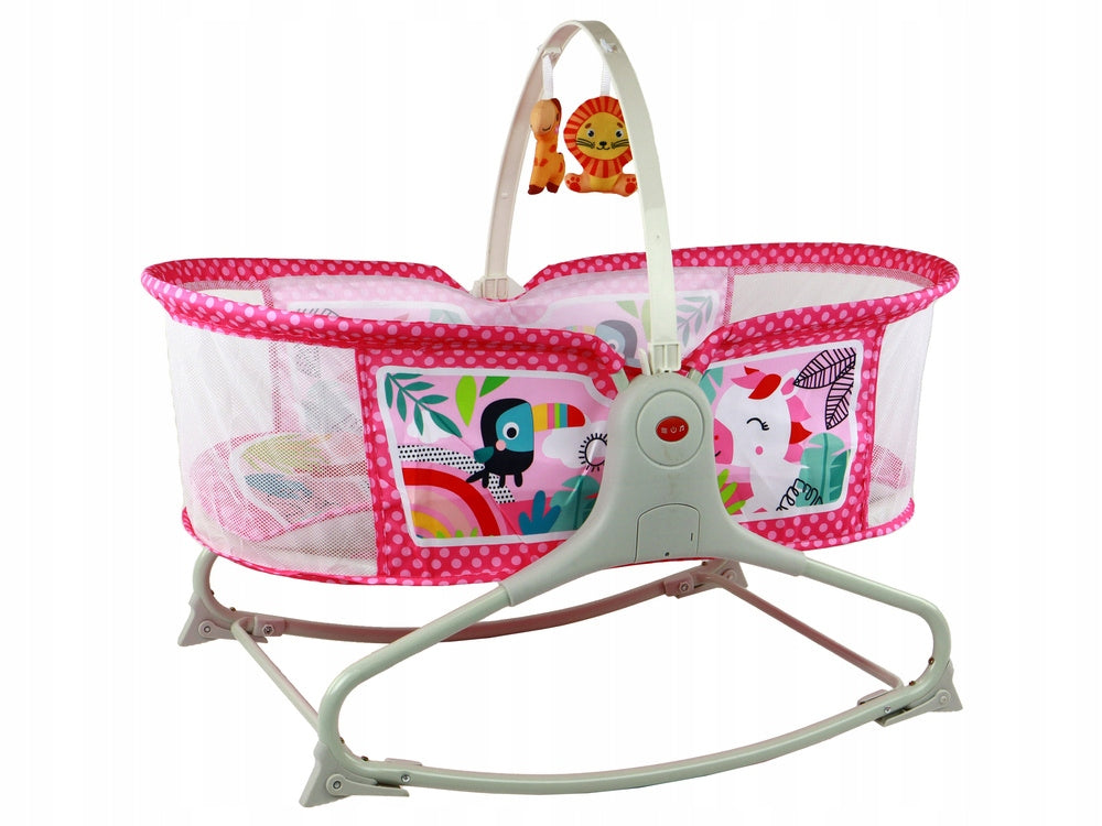 MULTIFUNCTIONAL ROCKER COT 2IN1 MAT SOUNDS VIBRATION PINK Packaging status original