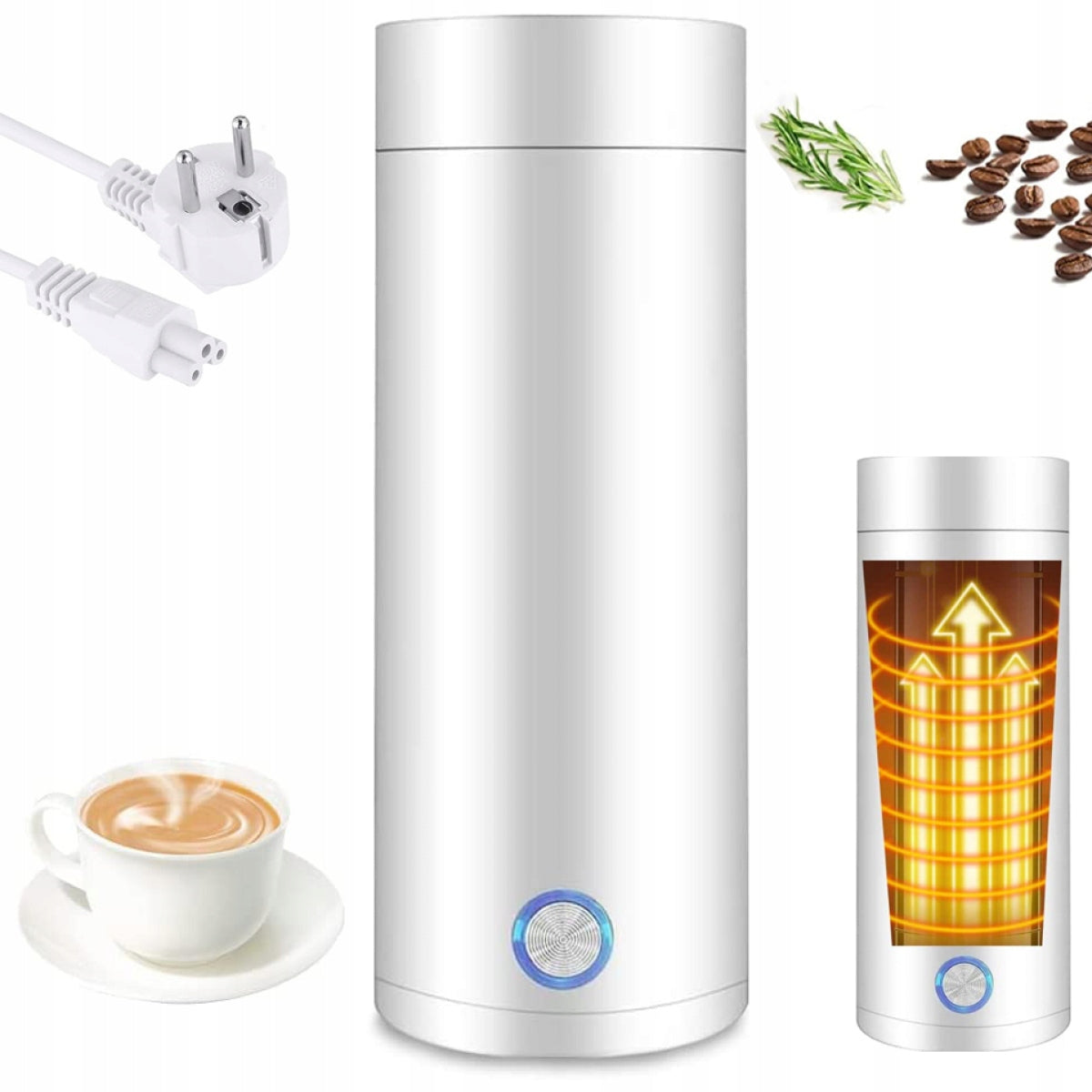 MULTIFUNCTIONAL TRAVEL ELECTRIC KETTLE 0.4L PORTABLE HEATING CUP