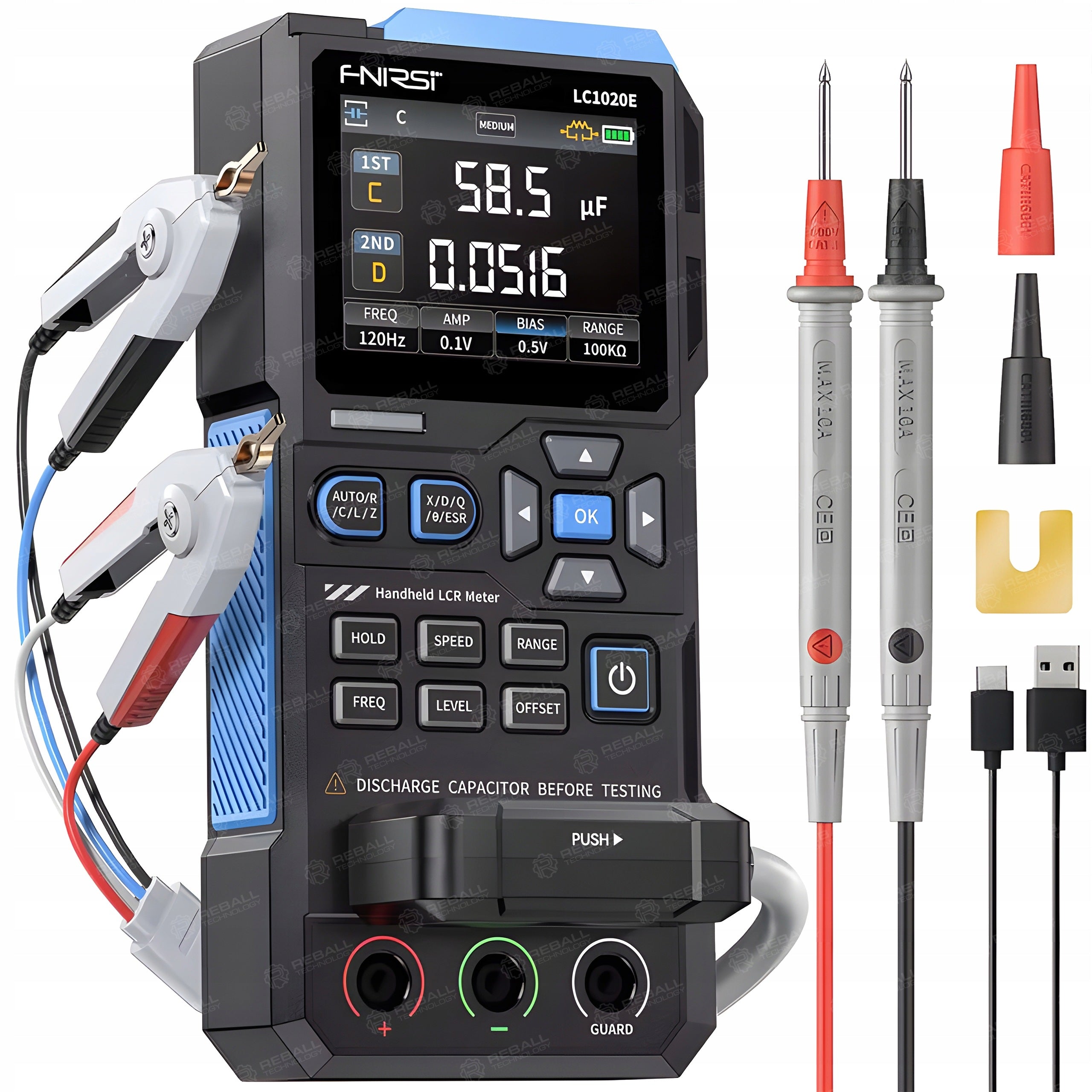 MULTIMETER AUTOMATIC DIGITAL METER FNIRSI LC1020E AKU 3000mAh +WIRES