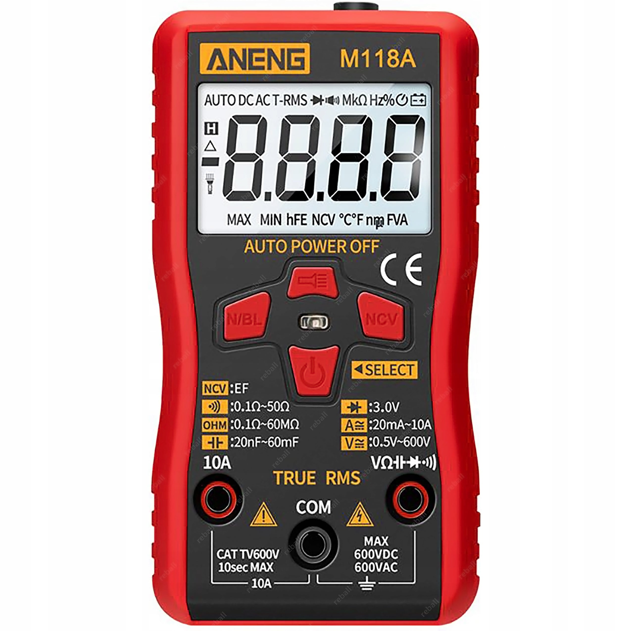MULTIMETER DIGITAL ELECTRIC CURRENT METER UNIVERSAL ANENG M118A AUTOMATIC Batteries included no