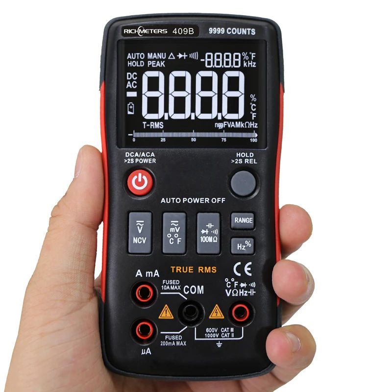 MULTIMETER DIGITAL ELECTRIC CURRENT METER UNIVERSAL RICHMETERS 409B Batteries included no
