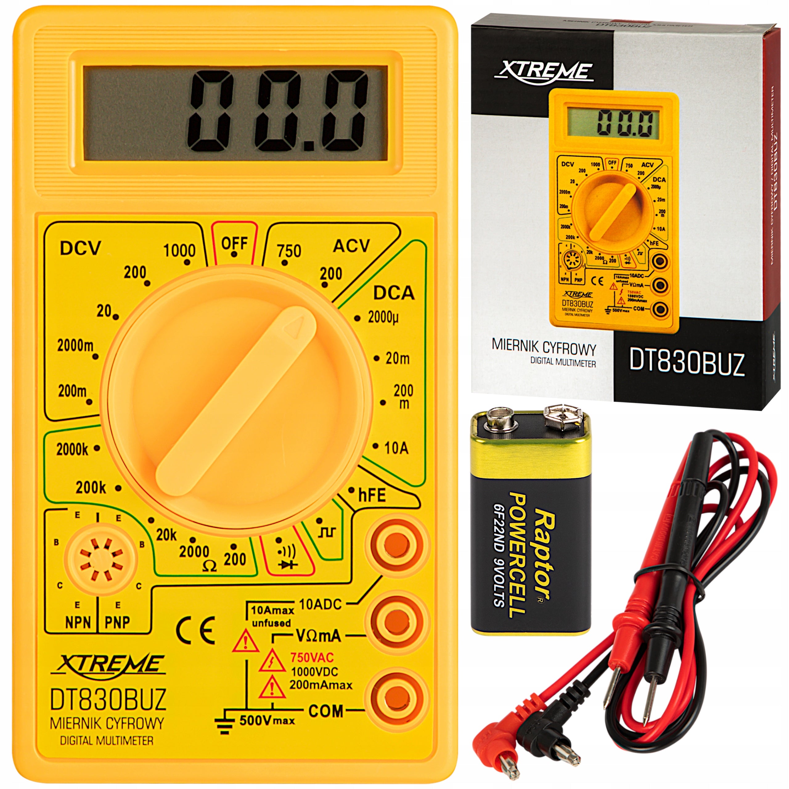 MULTIMETER DIGITAL METER LCD UNIVERSAL TESTER MEASURING WIRES BATTERY Manufacturer code 50-001#