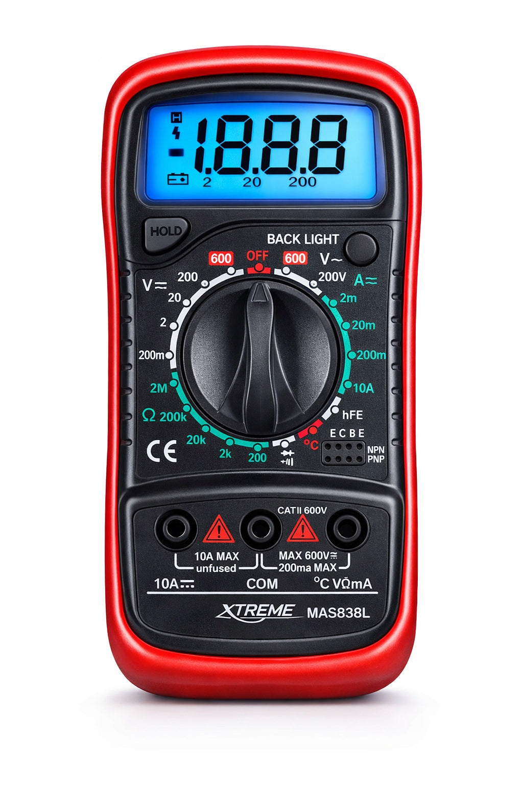 MULTIMETER MANUAL DIGITAL METER VOLTAGE CURRENT TESTER DIODES LCD UNIVERSAL Manufacturer code 50-006#