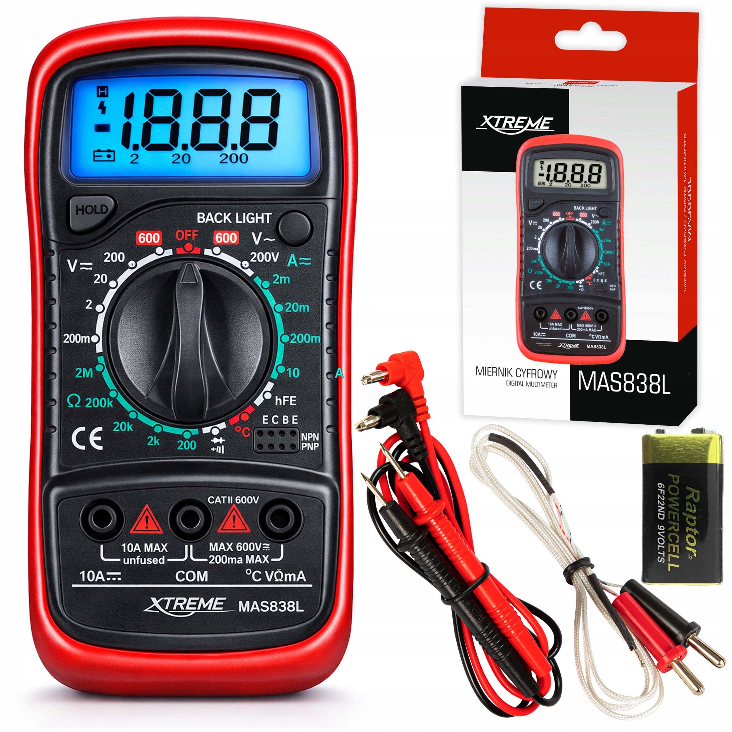 MULTIMETER MANUAL DIGITAL METER VOLTAGE CURRENT TESTER DIODES LCD UNIVERSAL