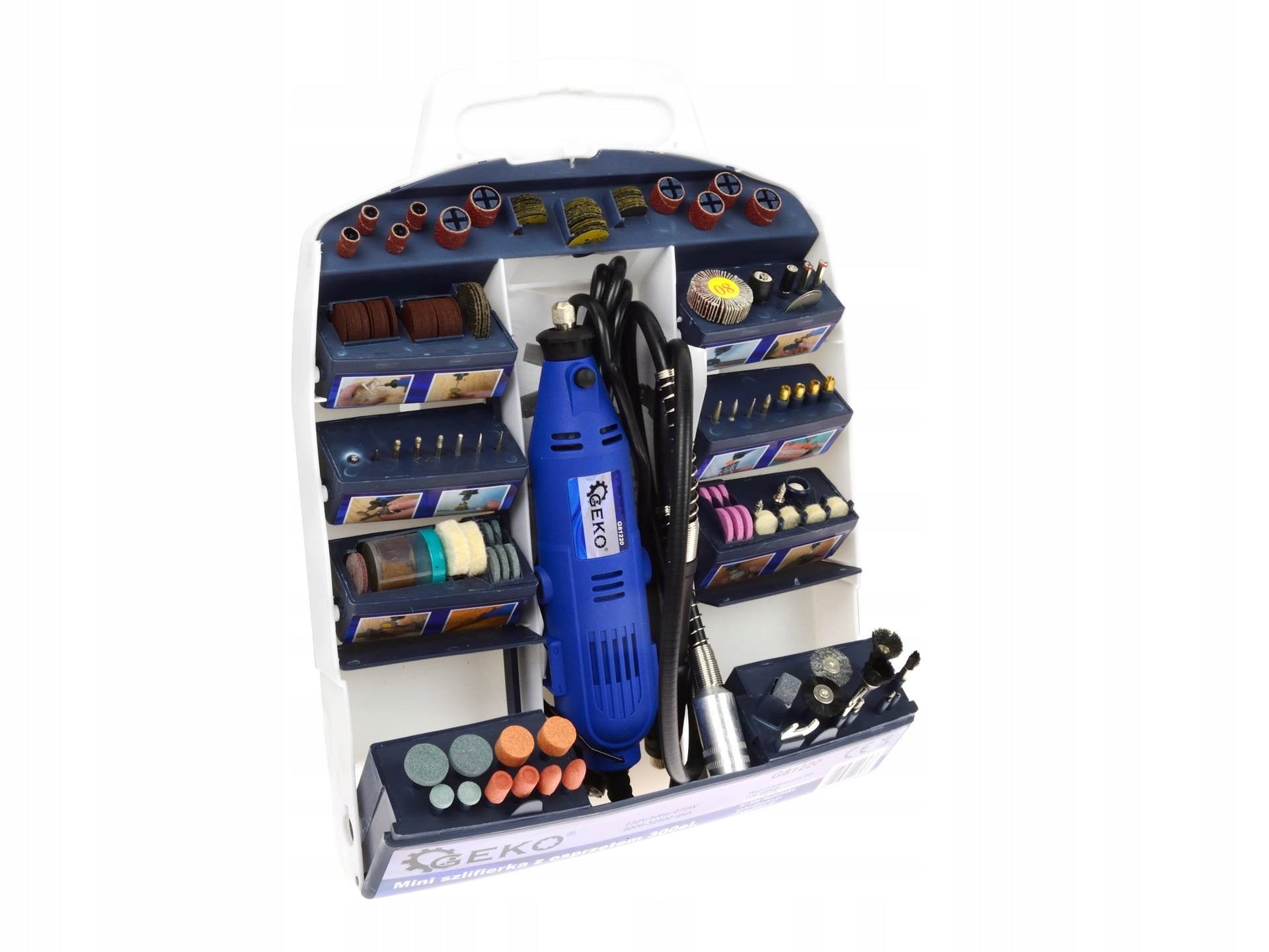 Gravier- und Schleifmaschine Geko 270 W mit Zubehör - 300 Artikel 