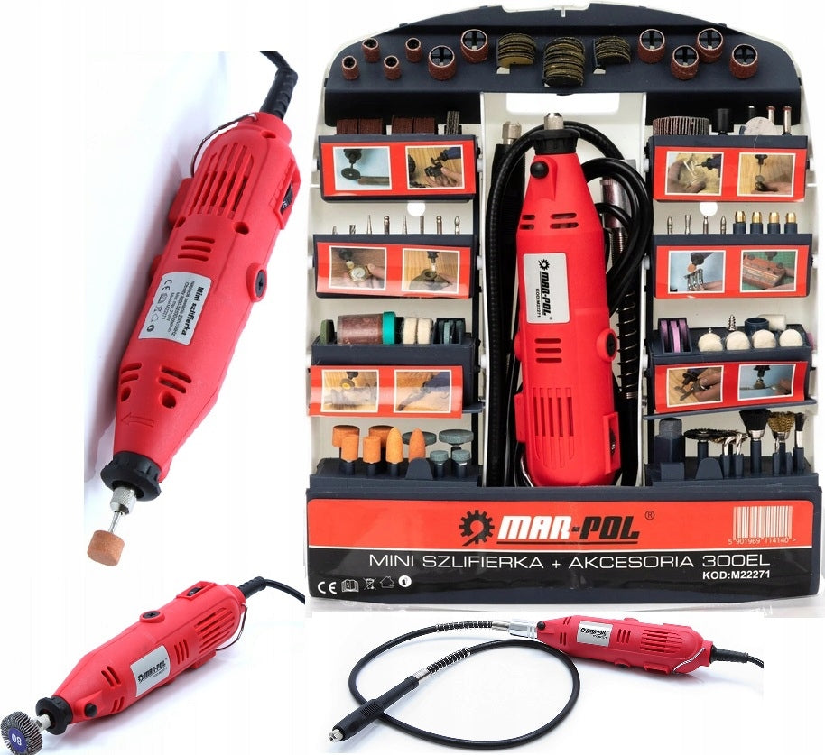 Drehwerkzeug Mar-Pol M22271 mit 300 Stk. mit einem Satz Zubehör | 270W 