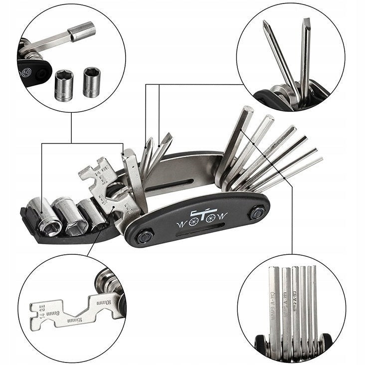 MULTITOOL BICYCLE REPAIR KEYS MULTIFUNCTIONAL TOOL SET 16in1 Packaging status original