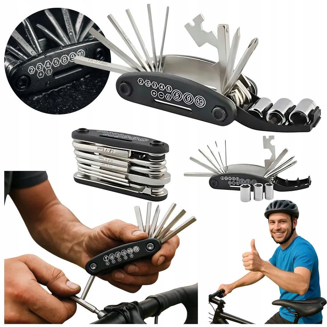 MULTITOOL BICYCLE WRENCH SET FOR BIKE REPAIR TOOL KEYS 16IN1