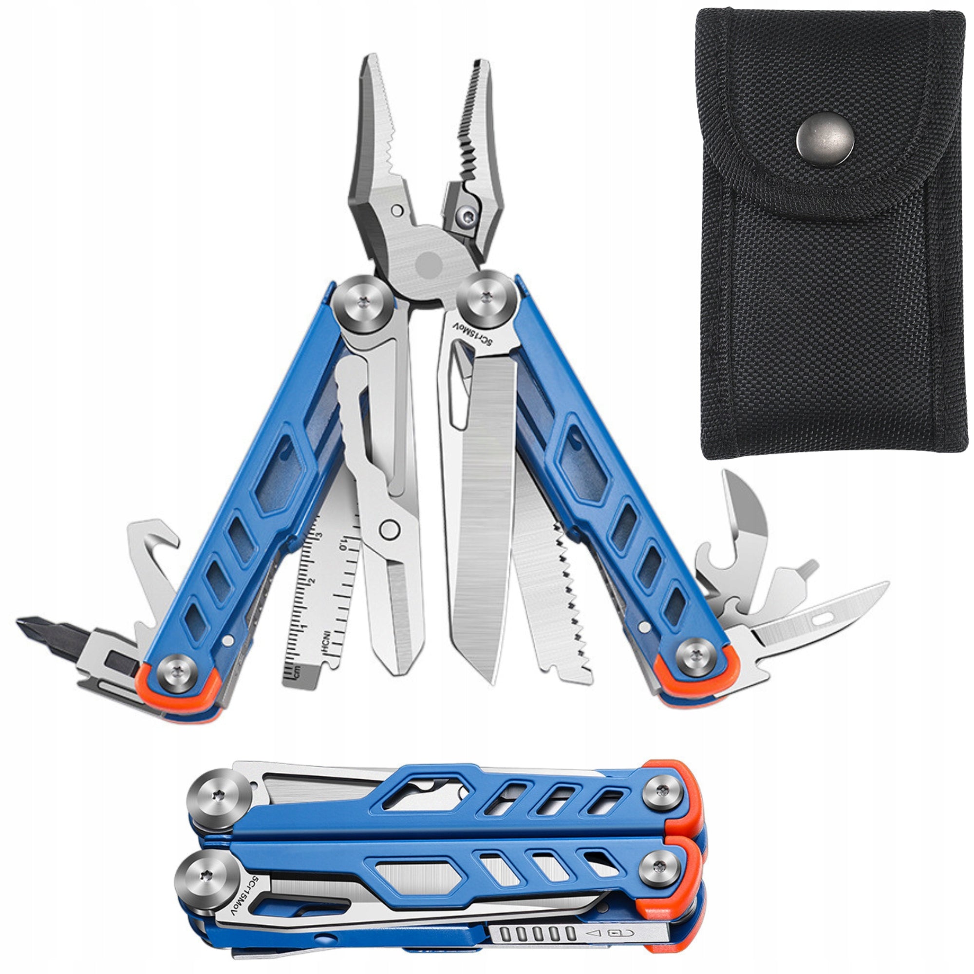 MULTITOOL MULTIFUNCTION TOOL 14in1 FOLDING STEEL + CASE BLUE