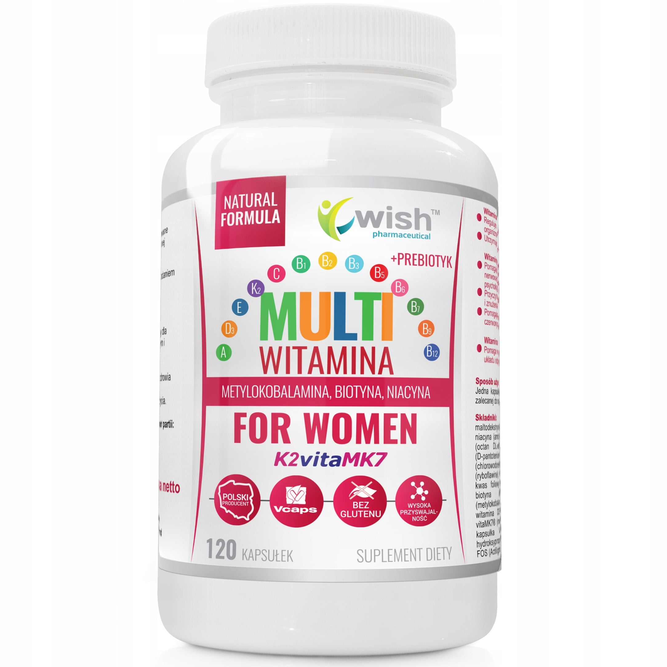 MULTIVITAMIN FOR WOMEN B COMPLEX ADEK Wit C D3 Resistance 120 capsules