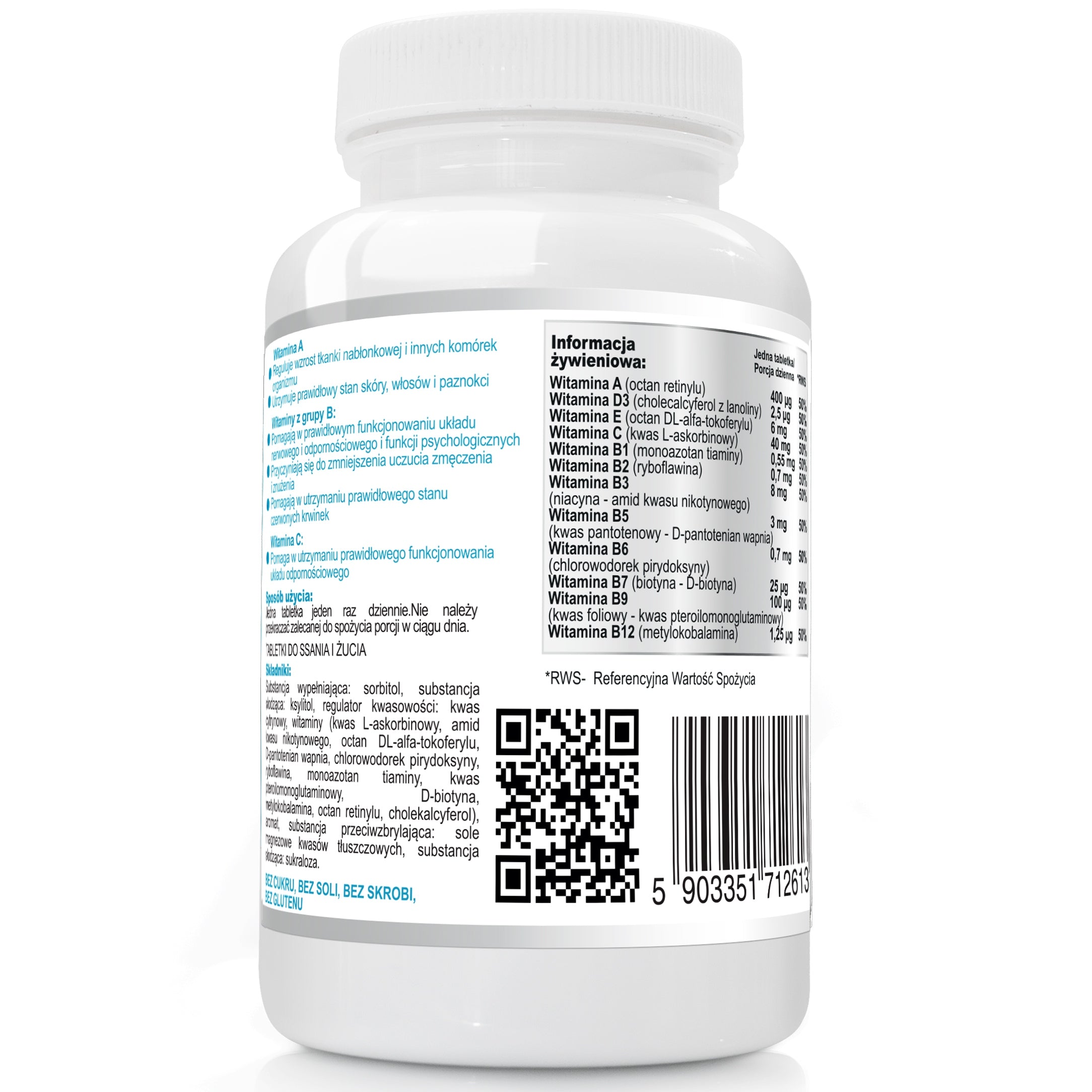 MULTIVITAMIN Junior 120 tablets Skin Hair Nails For Children B12 WISH Packaging status original